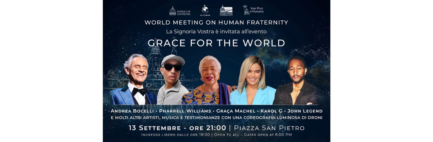 Graça Machel preside Assembleia no Vaticano com presença do Papa, Andrea Bocelli, Pharrell Williams e alguns Nóbeis