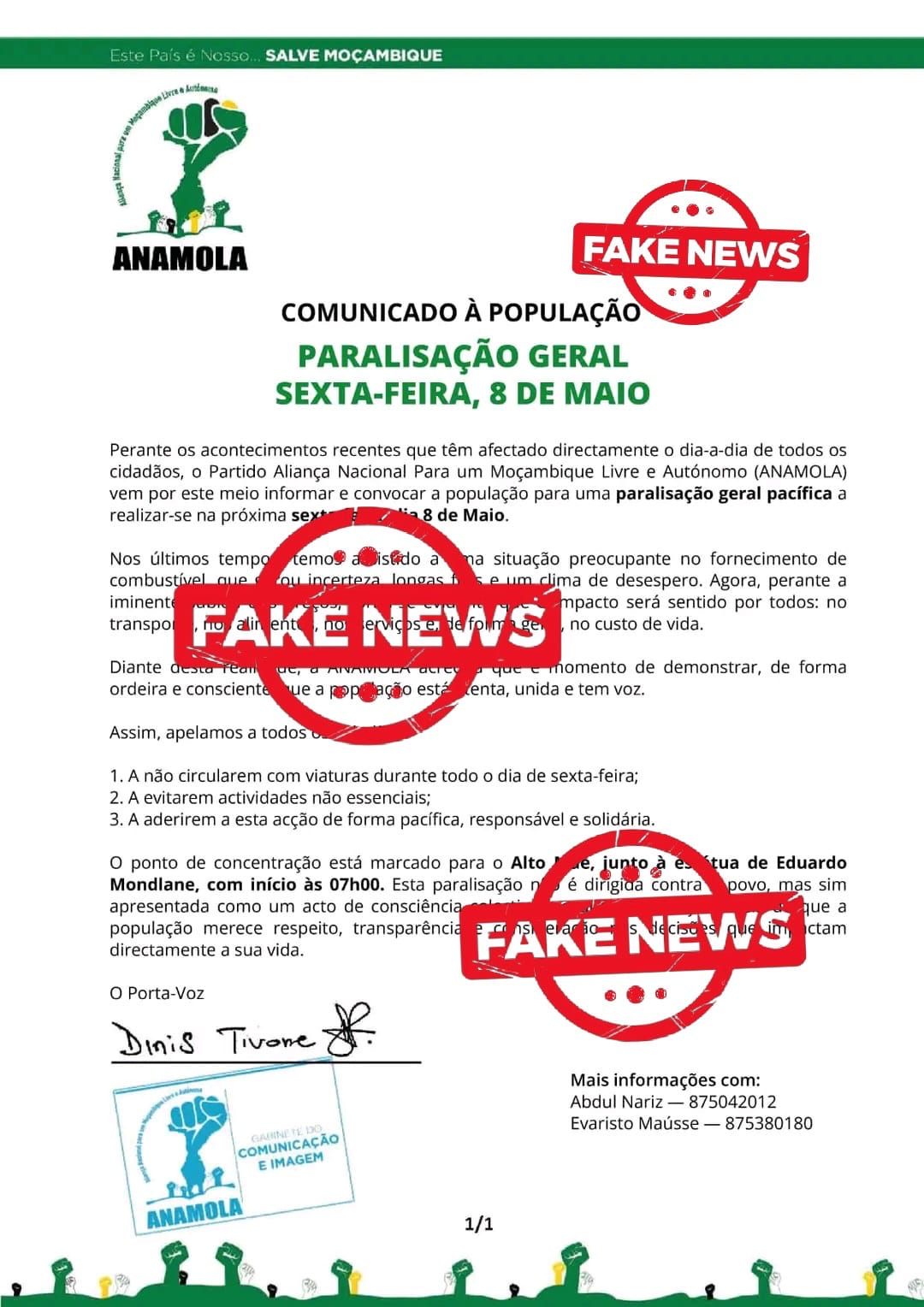 ANAMOLA distancia-se de “paralisação geral” convocada para sexta-feira