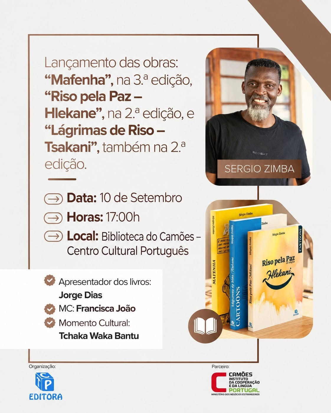 Literatura: Mafenha, Riso pela Paz-Hlekane, Lágrimas de Riso-Tsakani